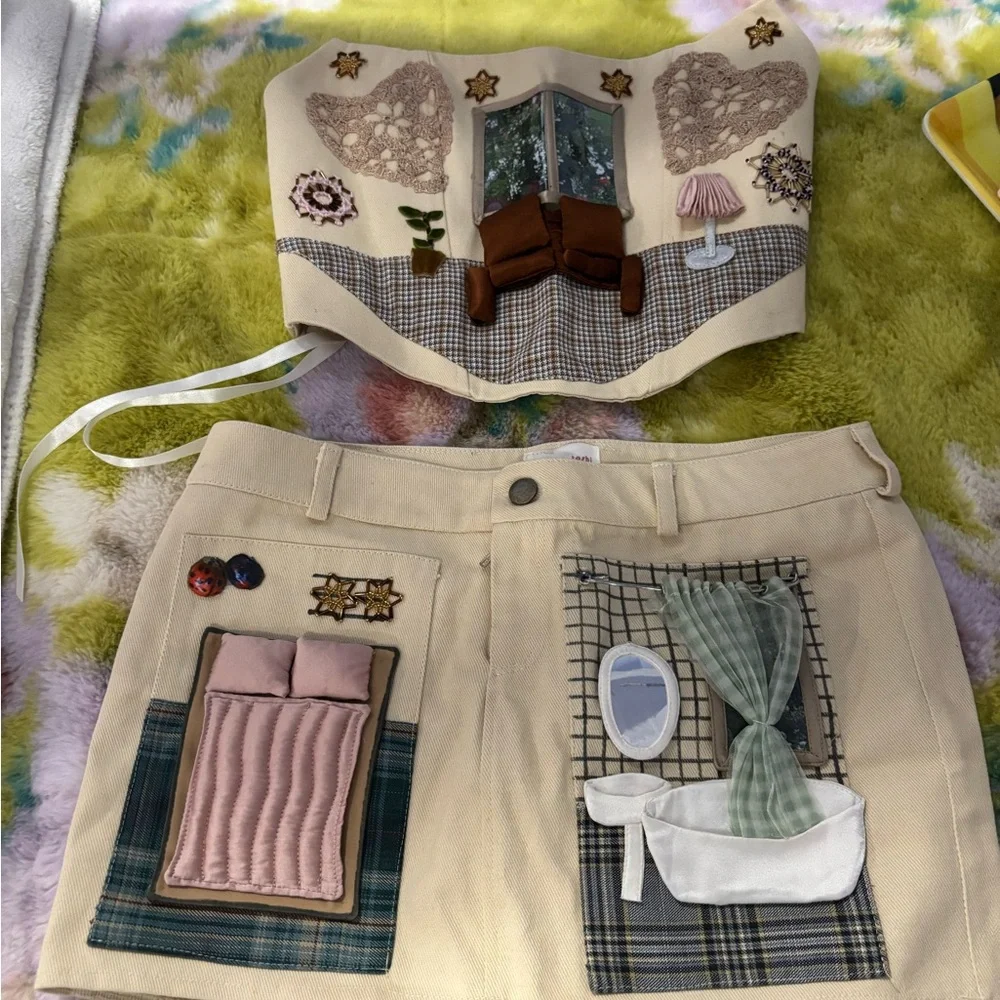 Lirika Matoshi Beige Apartment Skirt and Top Set - Picture 2 of 12